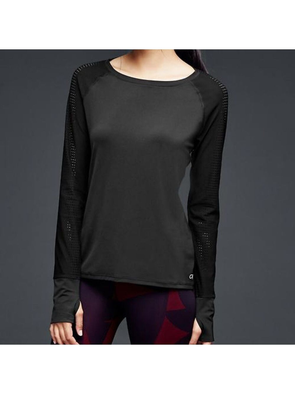 GAP Fit Black Mesh Back Shirt